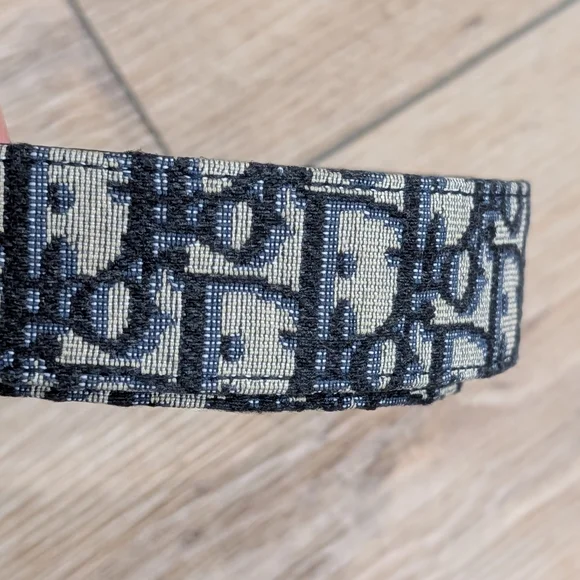 $710 Christian Dior Monogram Logo Textile/Leather Belt 115 US 46